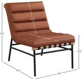 Burke Vegan Leather Accent Chair - Casual Comfort with Armless Design and Stylish Metal Frame
