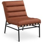 Burke Vegan Leather Accent Chair - Casual Comfort with Armless Design and Stylish Metal Frame