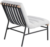 Burke Vegan Leather Accent Chair - Casual Comfort with Armless Design and Stylish Metal Frame