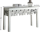 Aria Glass Console Table - Stylish Mirrored Design with Geometric Frame for Contemporary Spaces