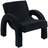 Corduroy Accent Chair - Luxurious Upholstered Comfort with Stylish Half Rounded Arms for Your Home