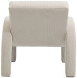 Corduroy Accent Chair - Luxurious Upholstered Comfort with Stylish Half Rounded Arms for Your Home