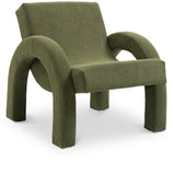 Corduroy Accent Chair - Luxurious Upholstered Comfort with Stylish Half Rounded Arms for Your Home
