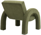 Corduroy Accent Chair - Luxurious Upholstered Comfort with Stylish Half Rounded Arms for Your Home