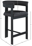 Romeo Counter Stool Set of 2 - Modern Vegan Leather Design for Stylish Kitchen or Bar Seating