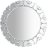 Cocoon Large Butterfly Mirrored Contemporary Glass Wall Mirror for Living Room & Entryway Decor
