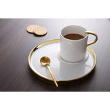 White Porcelain Cappuccino Cup & Saucer with Gold