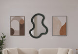 Oblique Mirror - Oversized Contemporary Artful Design with Solid Acacia Wood Frame for Your Wall