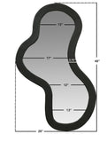 Oblique Mirror - Oversized Contemporary Artful Design with Solid Acacia Wood Frame for Your Wall