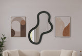 Oblique Mirror - Oversized Contemporary Artful Design with Solid Acacia Wood Frame for Your Wall