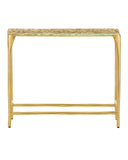 Honeycomb Gold Console Table