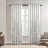 Wholesale Embroidered Branches Faux Silk Window Panel, White