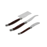 French Home Laguiole Cheese Knife Set, 3 Piece, Pakkawood