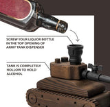 Tank Handcrafted Liquor Dispenser - Industrial Pipe Mahogany Wood
