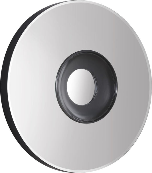 Galaxy Glass Round Mirror - Oversized 36" Modern Geometric Design in Matte Black for Contemporary Style