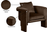 Sloan Elegant Velvet Accent Chair with Comfortable Curved Arms and Stylish Matching Pillow for Relaxation