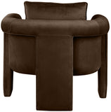 Sloan Elegant Velvet Accent Chair with Comfortable Curved Arms and Stylish Matching Pillow for Relaxation