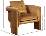 Sloan Elegant Velvet Accent Chair with Comfortable Curved Arms and Stylish Matching Pillow for Relaxation
