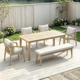 Acacia Wood Outdoor Dining Set with Umbrella Hole