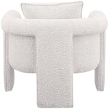Stylus Boucle Accent Chair - Modern Comfort with Plump Cushions and Stylish Curved Arms for Any Room
