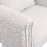 Stylus Boucle Accent Chair - Modern Comfort with Plump Cushions and Stylish Curved Arms for Any Room