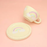 Rainbow Ceramic Cup & Saucer Set for Tea and Coffee