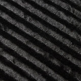 Ultra-Soft Plush Long Fur Throw Pillow and Blanket, Black