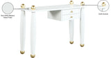 Etro Elegant Engineered Wood Console Table/Desk with Gold Accents for Modern Home Décor Solutions