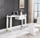 Etro Elegant Engineered Wood Console Table/Desk with Gold Accents for Modern Home Décor Solutions
