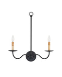 Saxon Double-Light Black Wall Sconce
