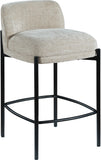 Burton Stool Set of 2 - Stylish Chenille Fabric Bar Seating with Durable Metal Frame for Modern Homes