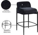Burton Stool Set of 2 - Stylish Chenille Fabric Bar Seating with Durable Metal Frame for Modern Homes