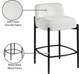 Burton Stool Set of 2 - Stylish Chenille Fabric Bar Seating with Durable Metal Frame for Modern Homes