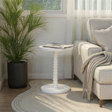 Threaded Drink Table White