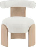 Calder - Linen Textured Fabric Upholstered Accent Chair - Painted Natural Base