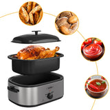 Electric Roaster Oven, 18 Qt Stainless Steel Turkey Roaster
