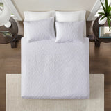 Classic Stitch Reversible Quilt Set, White