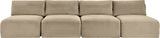 Shaggy - Fabric 4 Seat Modular Armless Sofa
