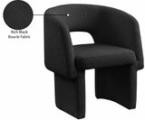 Emmet Contemporary Dining Chair - Luxe Boucle Upholstered Accent Chair with Steel Frame Support