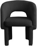 Emmet Contemporary Dining Chair - Luxe Boucle Upholstered Accent Chair with Steel Frame Support