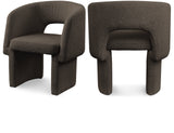 Emmet Contemporary Dining Chair - Luxe Boucle Upholstered Accent Chair with Steel Frame Support