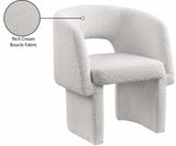 Emmet Contemporary Dining Chair - Luxe Boucle Upholstered Accent Chair with Steel Frame Support