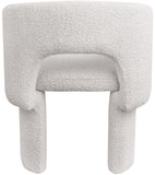 Emmet Contemporary Dining Chair - Luxe Boucle Upholstered Accent Chair with Steel Frame Support