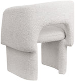 Emmet Contemporary Dining Chair - Luxe Boucle Upholstered Accent Chair with Steel Frame Support