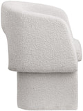 Emmet Contemporary Dining Chair - Luxe Boucle Upholstered Accent Chair with Steel Frame Support