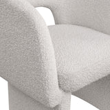 Emmet Contemporary Dining Chair - Luxe Boucle Upholstered Accent Chair with Steel Frame Support