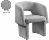 Emmet Contemporary Dining Chair - Luxe Boucle Upholstered Accent Chair with Steel Frame Support