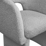 Emmet Contemporary Dining Chair - Luxe Boucle Upholstered Accent Chair with Steel Frame Support