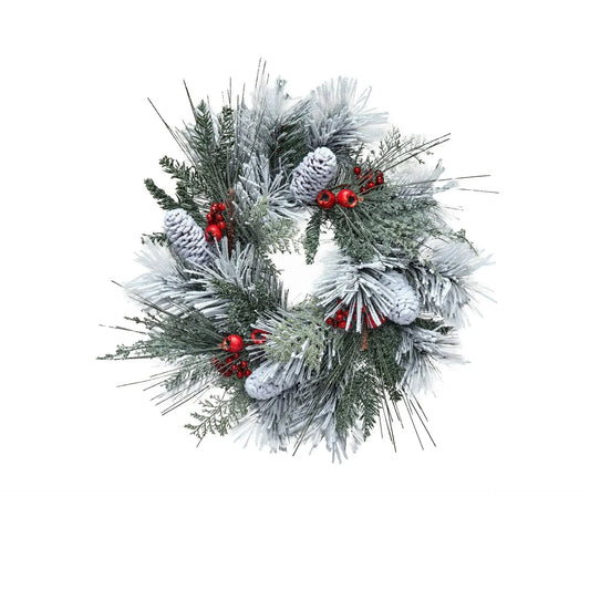 Frosted Pinecone Berry Wreath