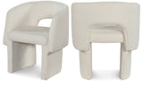 Emmet Contemporary Dining Chair - Luxe Boucle Upholstered Accent Chair with Steel Frame Support